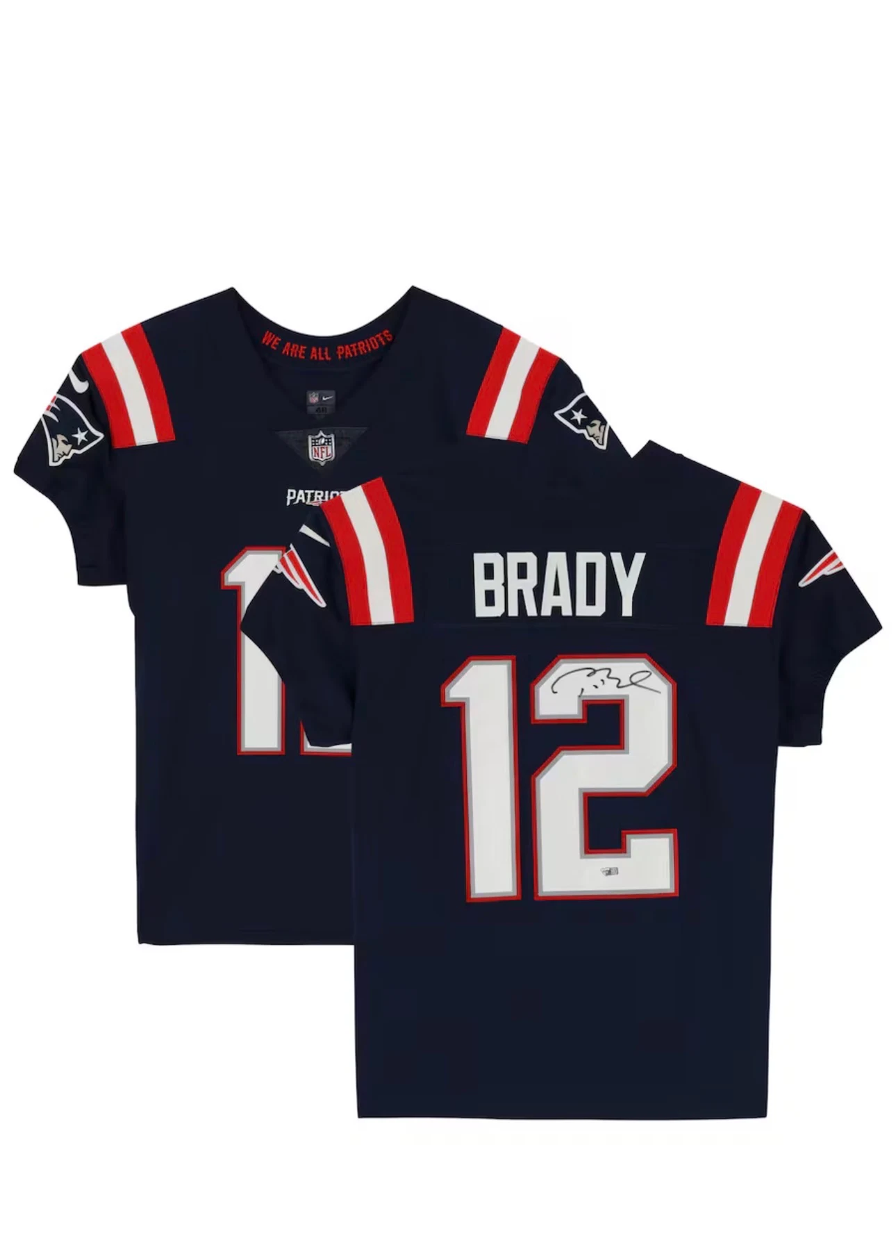 Signed Tom Brady New England Patriots Navy #12 Jersey
