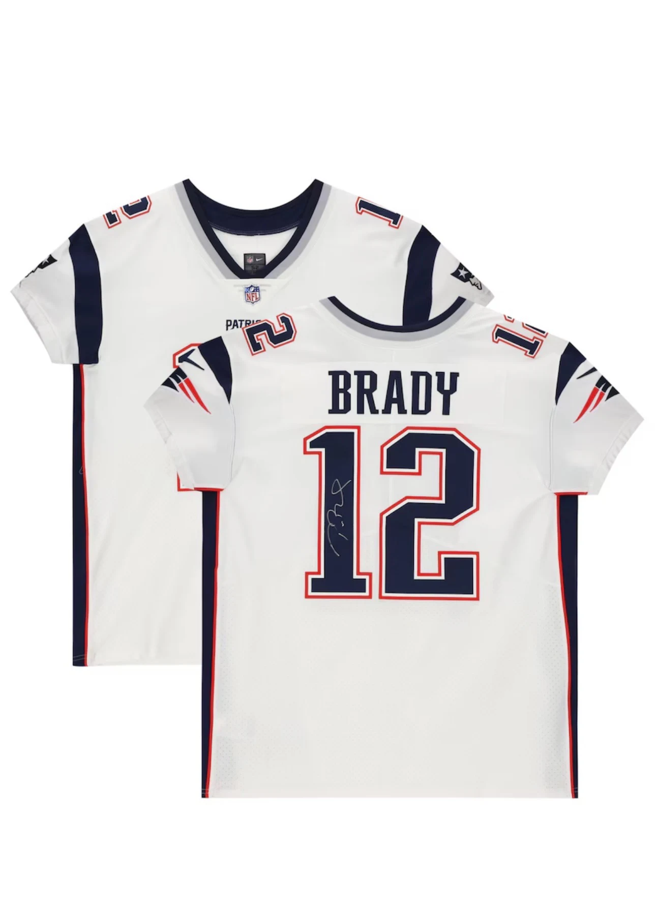 Signed Tom Brady New England Patriots White #12 Jersey
