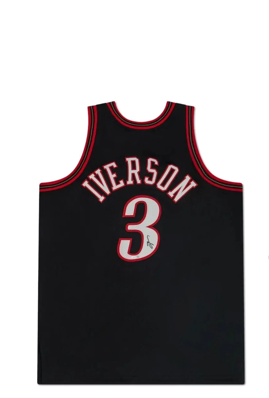 Signed Allen Iverson Philadelphia 76ers Black #3 Jersey